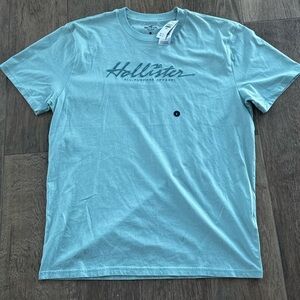 NWT Hollister Blue Logo Graphic Tee Large